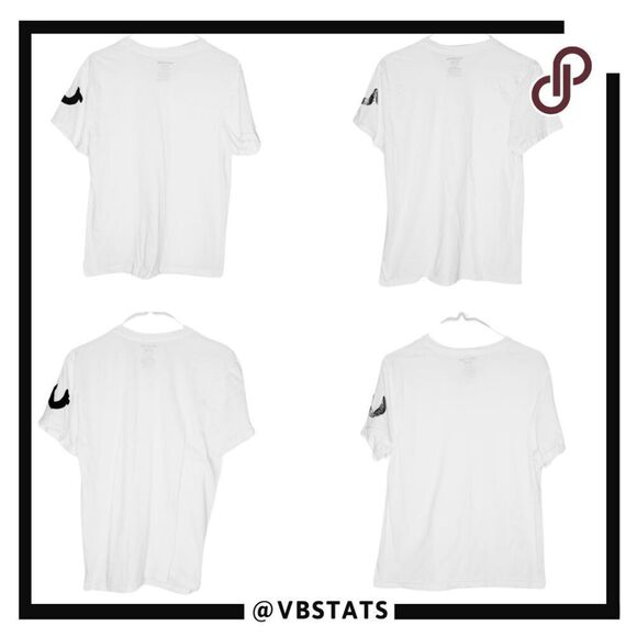True Religion Men's V Neck Short Sleeve T Shirt White Size Medium Set Of 4 - Picture 3 of 7
